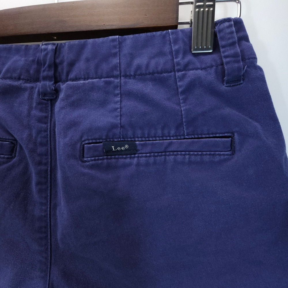 Lee Shorts Womens Size 0 Medium Blue Vintage Chino Cotton Stretch Bermuda - Picture 3 of 10